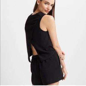 Club Monaco Black Lyndsay Open Back Romper Size 0